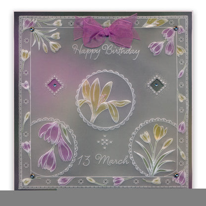 Linda's 123 - ABC Florals A5 Square Groovi Plate Trio