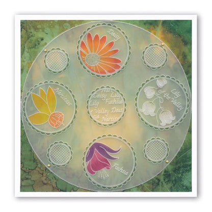 Linda's 123 - ABC Florals A4 Square Groovi Plate Trio
