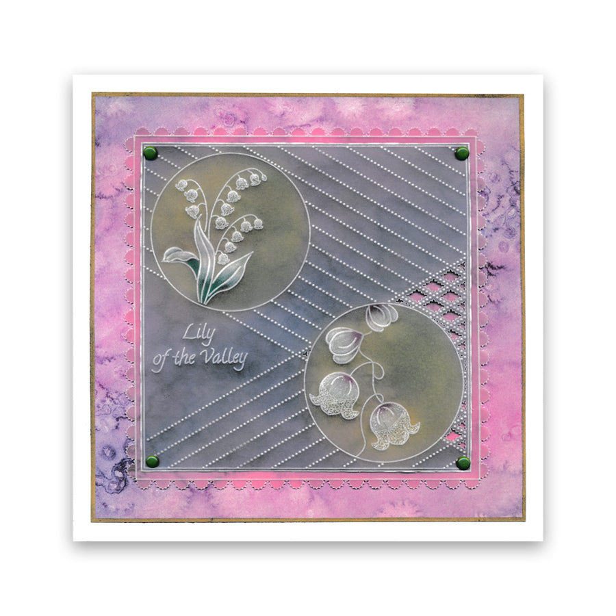 Linda's 123 - A Daisy, Lily of the Valley & Fuchsia A4 Square Groovi Plate