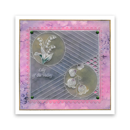 Linda's 123 - A Daisy, Lily of the Valley & Fuchsia A4 Square Groovi Plate