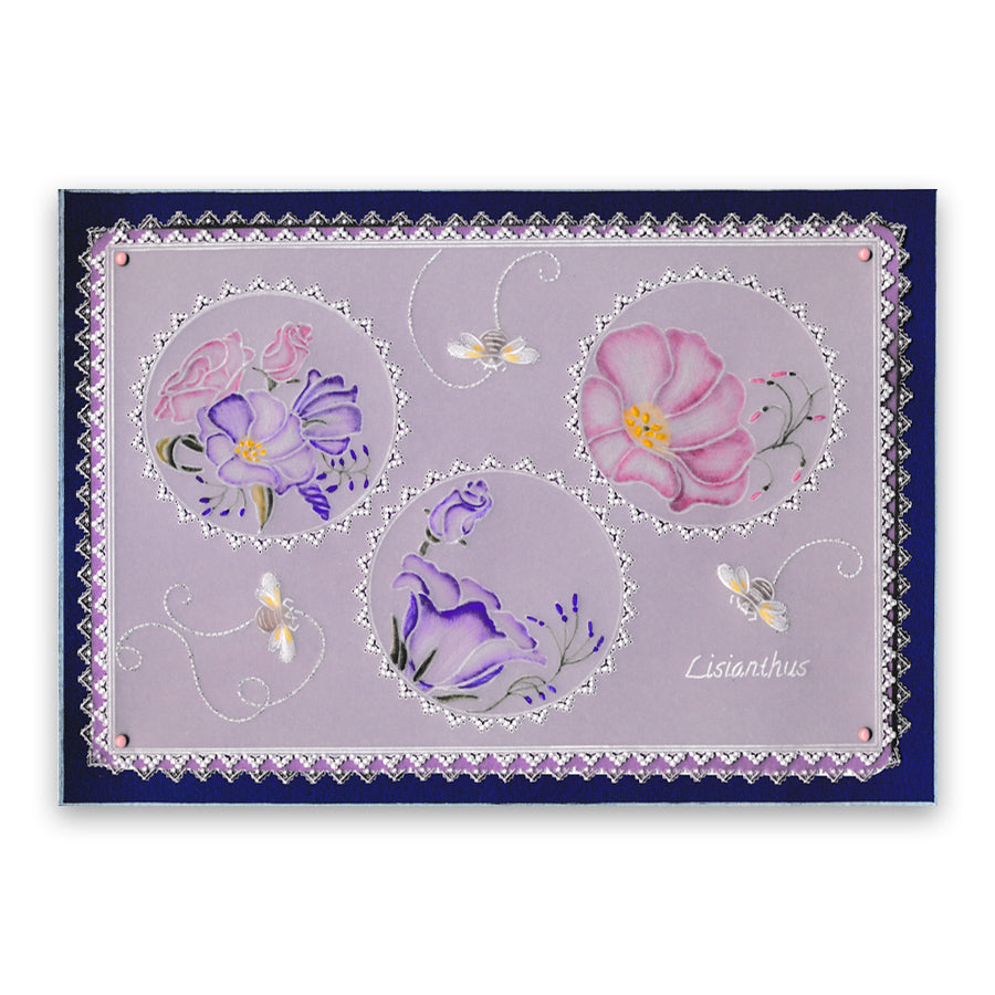 Linda's 123 - ABC Florals A5 Square Groovi Plate Trio