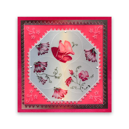 Linda's 123 - ABC Florals A5 Square Groovi Plate Trio