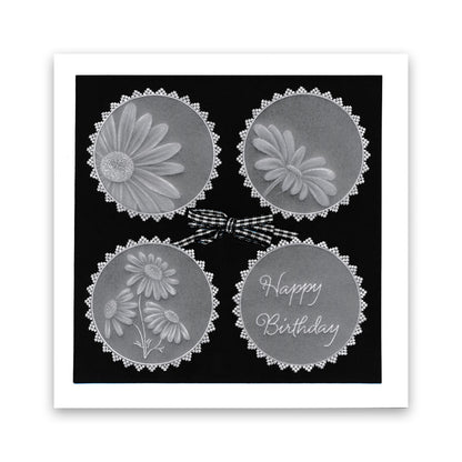 Linda's 123 - ABC Florals A4 Square Groovi Plate Trio