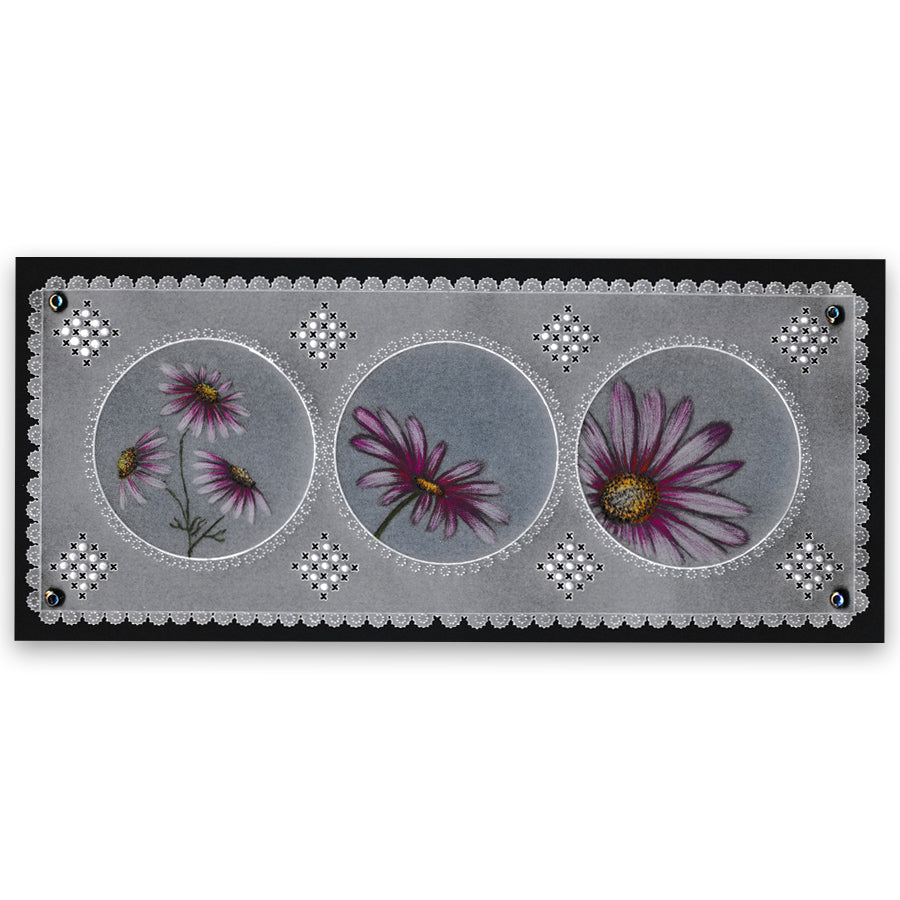 Linda's 123 - A Daisy, Lily of the Valley & Fuchsia A4 Square Groovi Plate