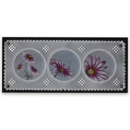 Linda's 123 - ABC Florals A5 Square Groovi Plate Trio