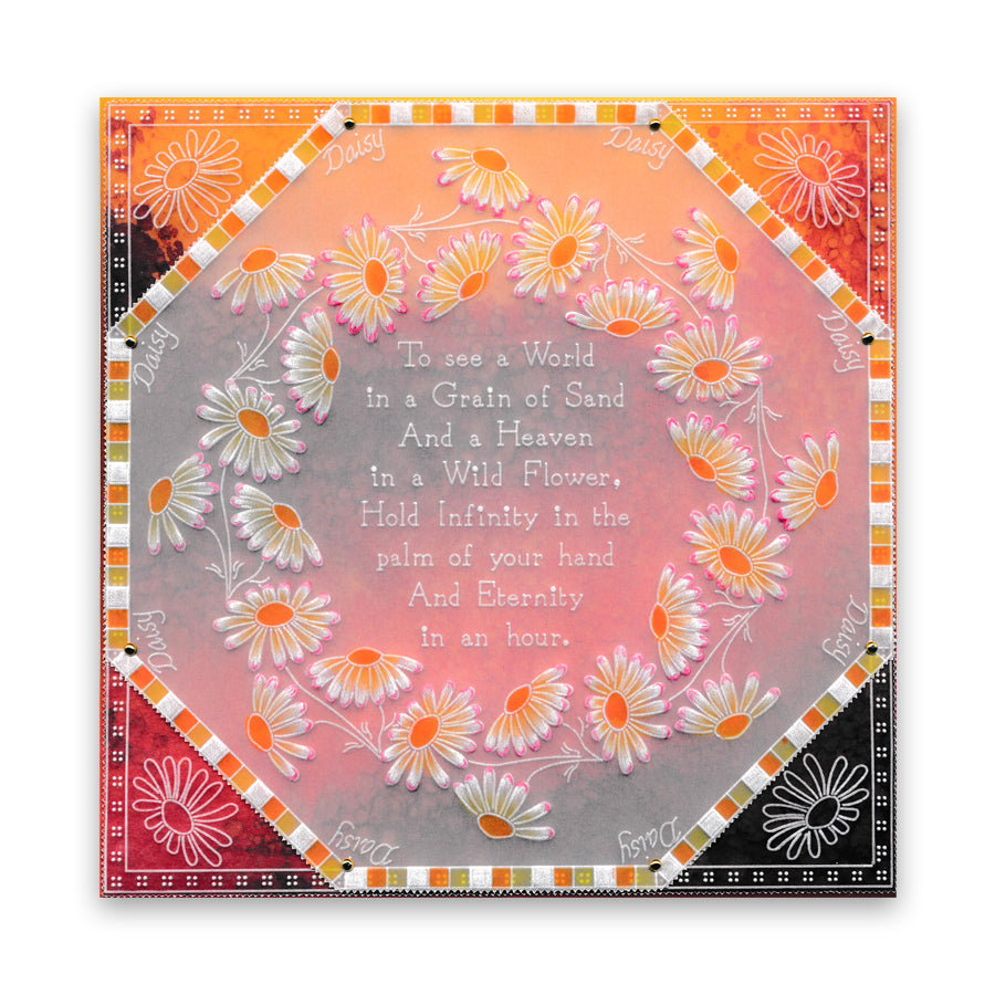 Linda's 123 - A Daisy, Lily of the Valley & Fuchsia A4 Square Groovi Plate