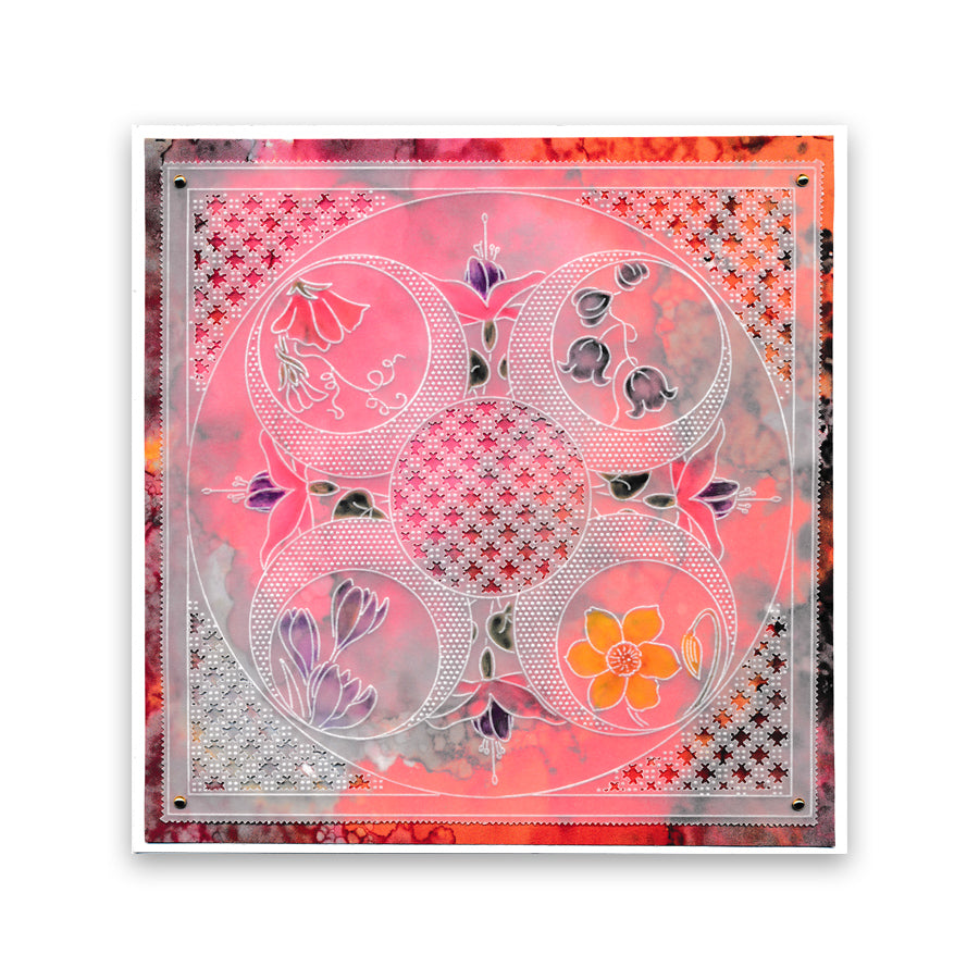 Linda's 123 - ABC Florals A5 Square Groovi Plate Trio