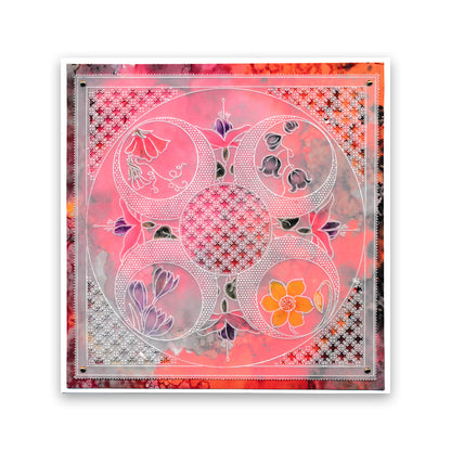 Linda's 123 - A Daisy, Lily of the Valley & Fuchsia A4 Square Groovi Plate