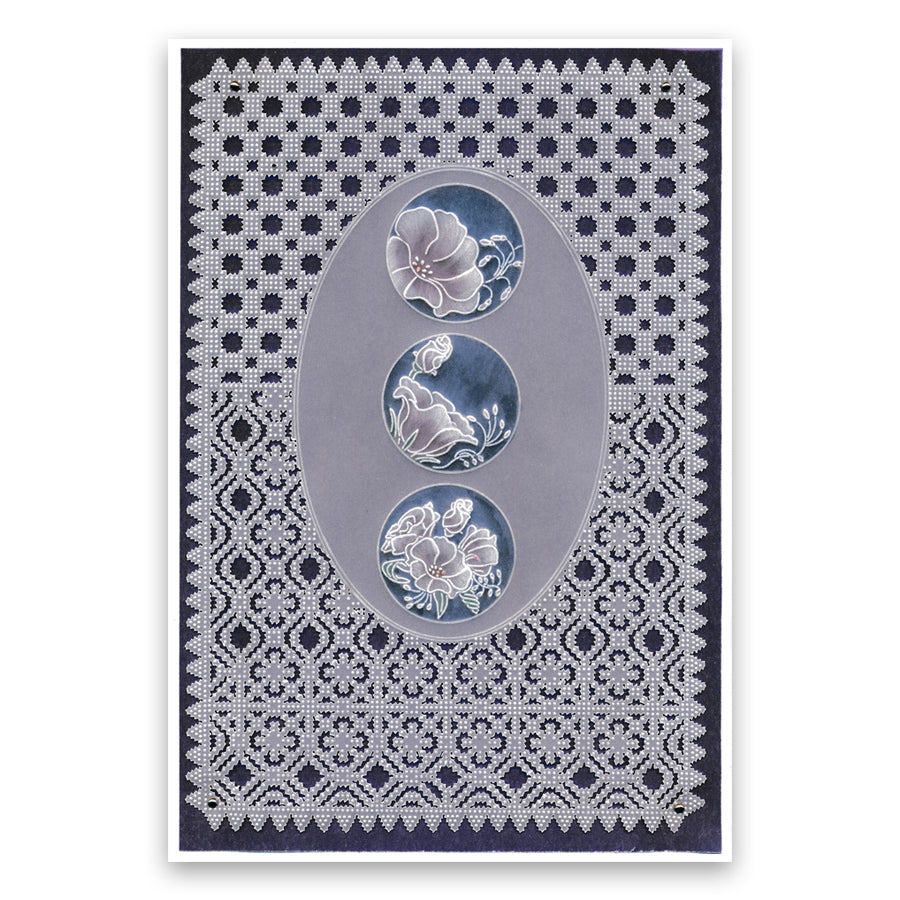 Linda's 123 - ABC Florals A5 Square Groovi Plate Trio