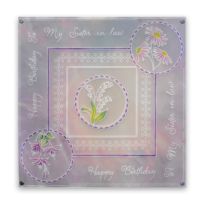Linda's 123 Flowers - ABC Collection Daisy, Sweet Pea & Hydrangea A4 & A5 Square Groovi Plate Set
