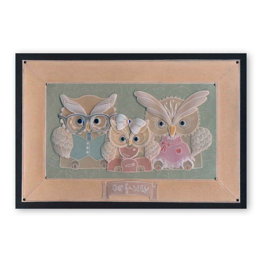 Linda's Mama Owl A4 Square Groovi Tem-plate