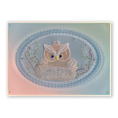 Linda's Baby Owl A4 Square Groovi Tem-plate