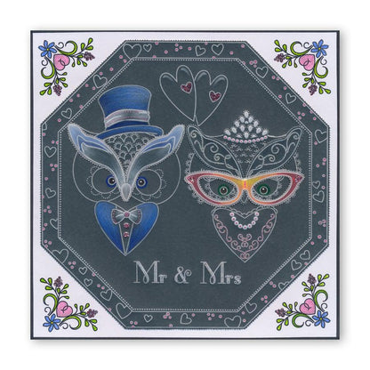 Linda's Wedding Owl Accessories A4 Square Groovi Tem-plate