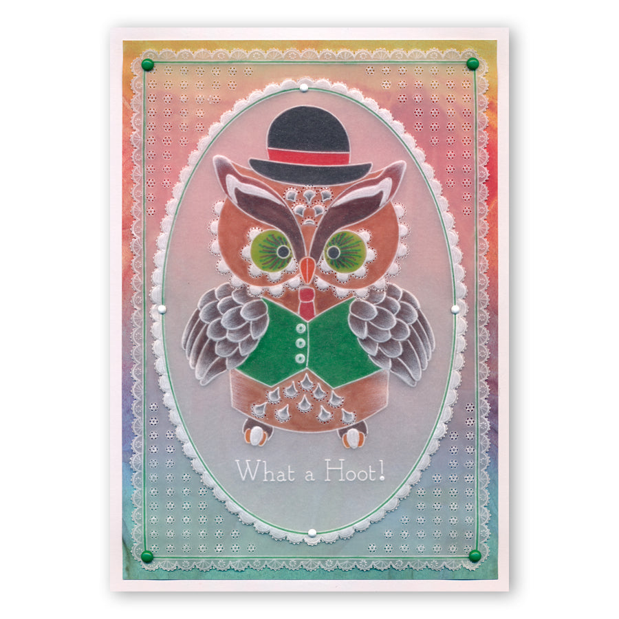 Linda's Papa Owl A4 Square Groovi Tem-plate
