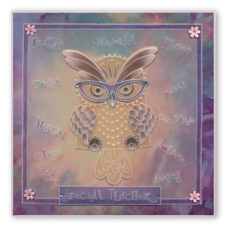 Linda's Owl Accessories A4 Square Groovi Tem-plate