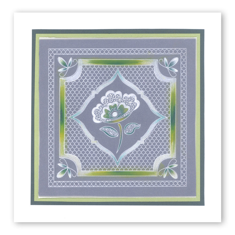 Lace Flowers & Netting A5 Square Groovi Plate Set