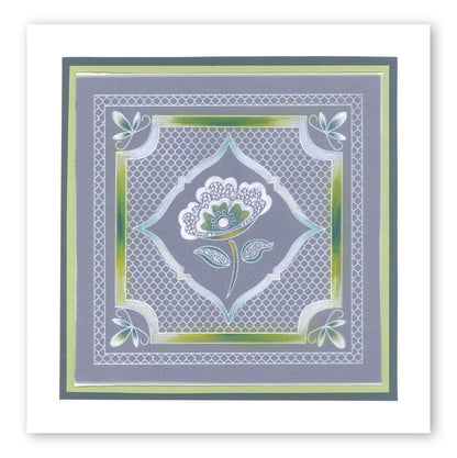 Lace Flowers & Netting A5 Square Groovi Plate Set