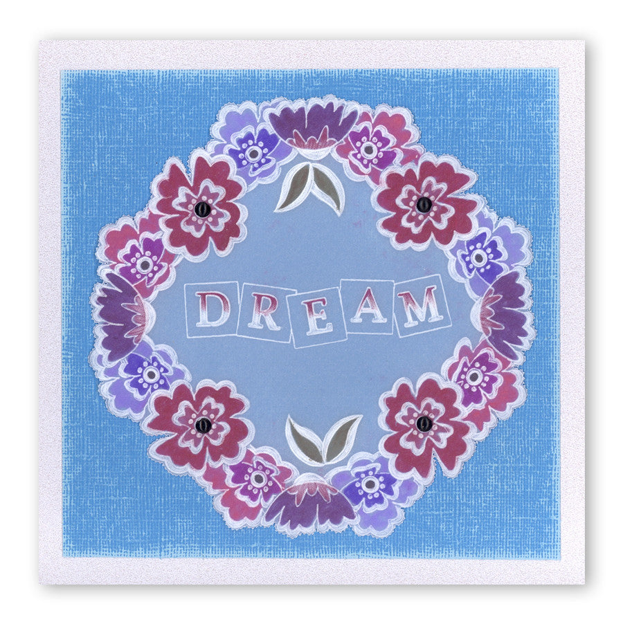 Lace Flowers & Netting A5 Square Groovi Plate Set