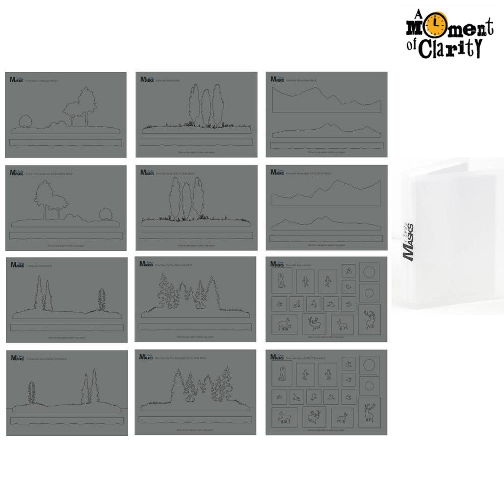 Riverside Landscape & Reflection A5 Mask Set & A5 Mask Folder