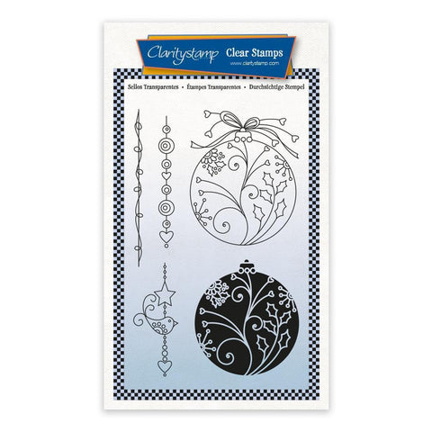 Tina's Large Baubles - Two Way Overlay Christmas Ornaments A6 Stamp Set