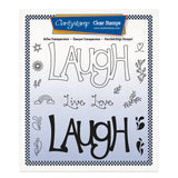 Laugh - Feel Good Words - Two Way Overlay A5 Square Stamp & Mask Set