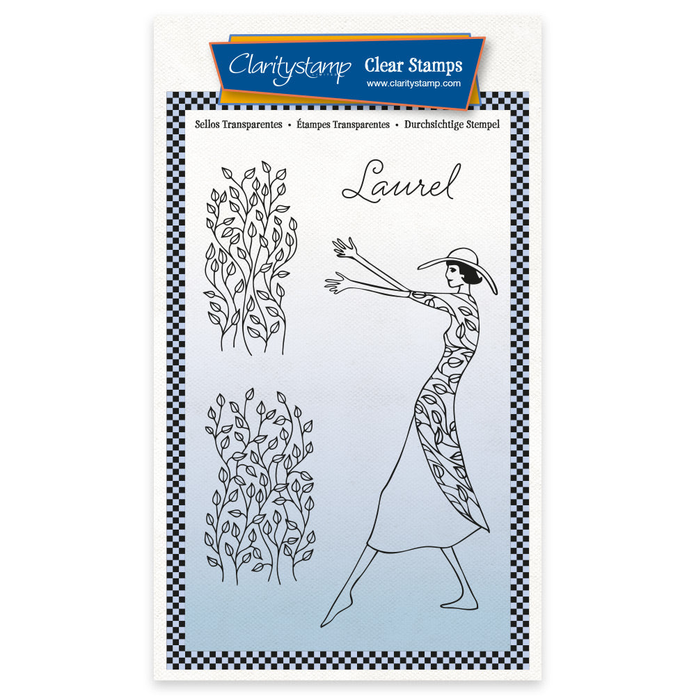 CLEARANCE Barbara's Clarity Characters - Laurel A6 Stamp & Mask Set