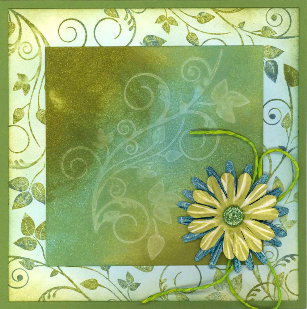 Leafy Swirl 7" x 7" Stencil