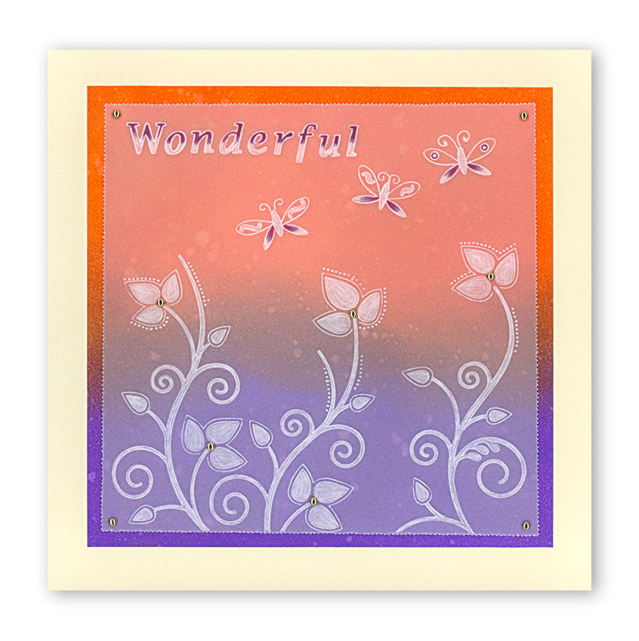 Leafy Swirl & Large Netting A5 Square Groovi Plate Set