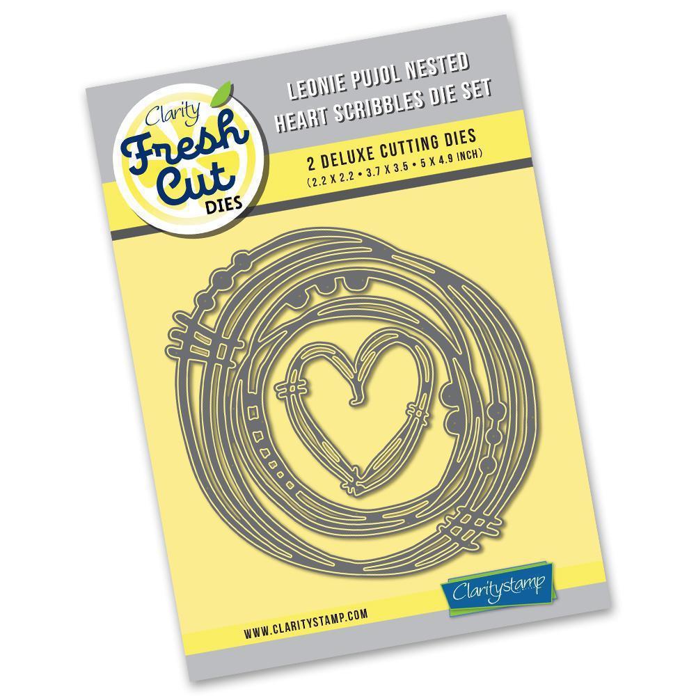 Leonie Pujol Nested Heart Scribbles Die Set Clarity Fresh Cut Dies