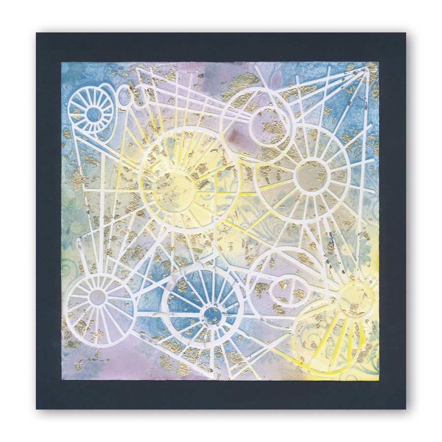 CLEARANCE Leonie's Bursts 7" x 7" Frameless Stencil