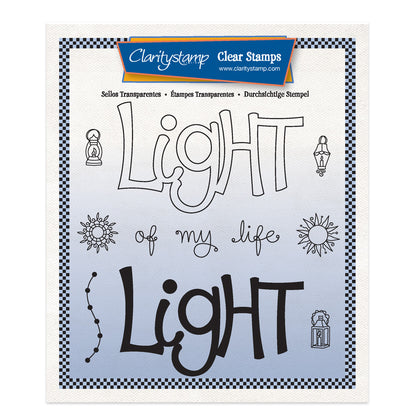Light - Feel Good Words - Two Way Overlay A5 Square Stamp & Mask Set