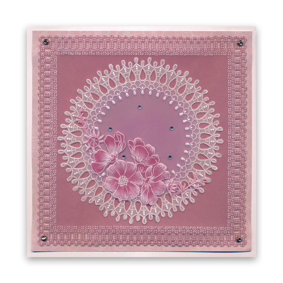 Linda's Flowers & Lace - Set 1 A5 Square Groovi Plate Quartet