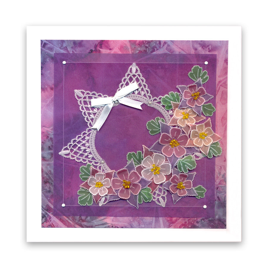 Linda's Flowers & Lace - Set 1 A5 Square Groovi Plate Quartet