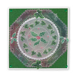 Linda's 123 Christmas - GH Poinsettia & Christmas Rose A5 Square Groovi Plate Set