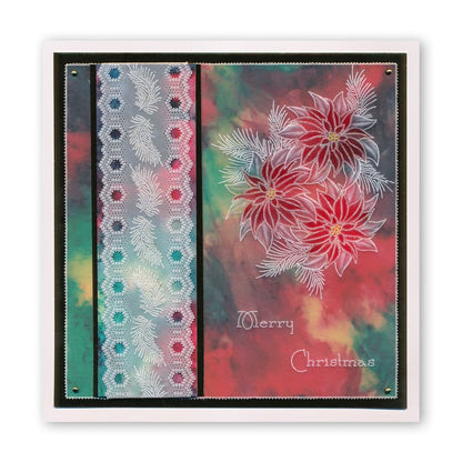 Linda's 123 Christmas - G Poinsettia, Mistletoe & Pine A4 Square Groovi Plate