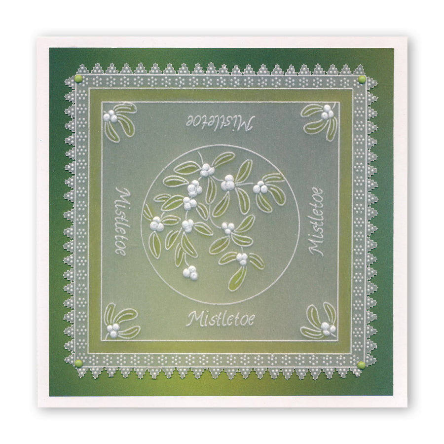Linda's 123 Christmas - G Poinsettia, Mistletoe & Pine A5 Square Groovi Plate