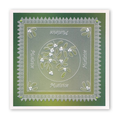 Linda's 123 Christmas - G Poinsettia, Mistletoe & Pine A5 Square Groovi Plate