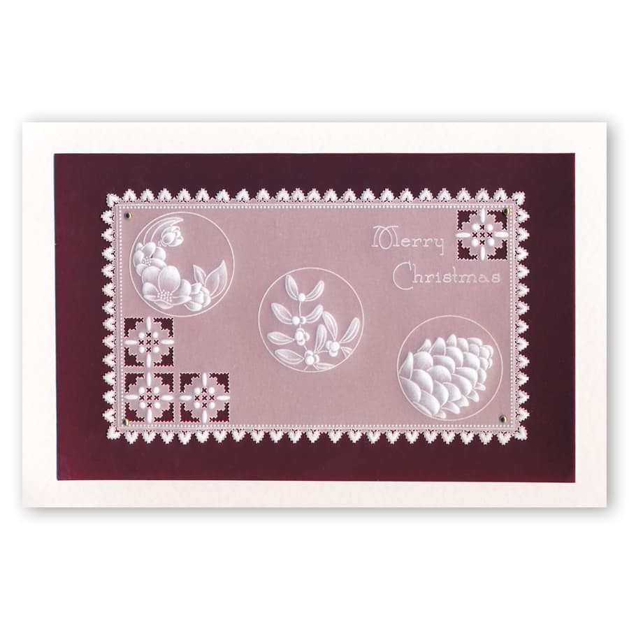 Linda's 123 Christmas - H Christmas Rose, Holly & Ivy A4 Square Groovi Plate