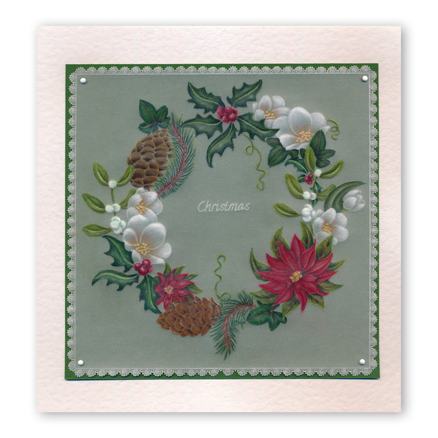 Linda's 123 Christmas - GH Collection Poinsettia & Christmas Rose A4 & A5 Square Groovi Plate Set