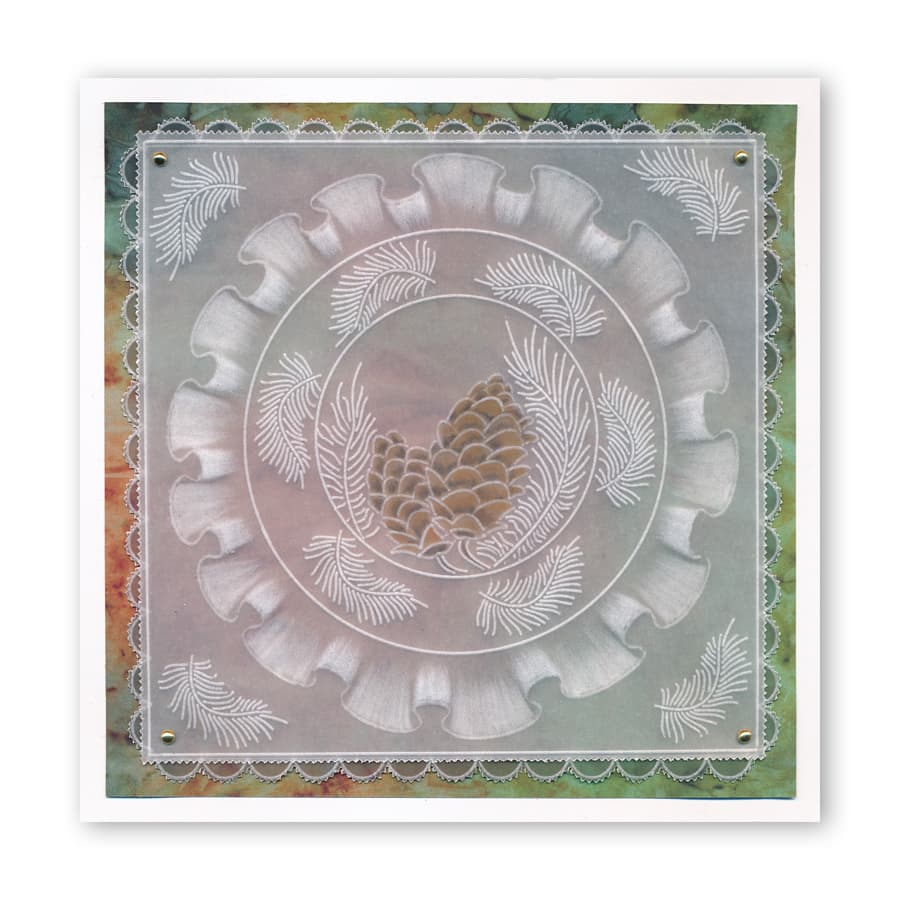 Linda's 123 Christmas - GH Poinsettia & Christmas Rose A5 Square Groovi Plate Set