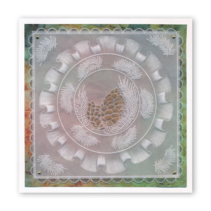 Linda's 123 Christmas - GH Poinsettia & Christmas Rose A5 Square Groovi Plate Set