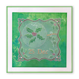 Linda's 123 Christmas - H Christmas Rose, Holly & Ivy A4 Square Groovi Plate