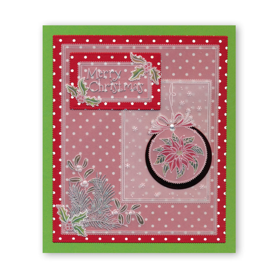 Linda's 123 Christmas - G Poinsettia, Mistletoe & Pine A5 Square Groovi Plate