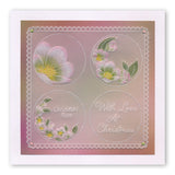Linda's 123 Christmas - H Christmas Rose, Holly & Ivy A5 Square Groovi Plate