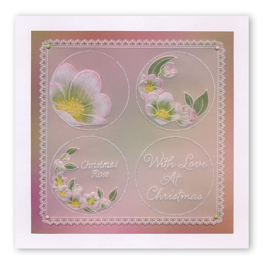 Linda's 123 Christmas - GH Collection Poinsettia & Christmas Rose A4 & A5 Square Groovi Plate Set