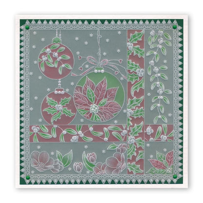 Linda's 123 Christmas - GH Collection Poinsettia & Christmas Rose A4 & A5 Square Groovi Plate Set