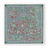 Linda's 123 Christmas - G Poinsettia, Mistletoe & Pine A4 Square Groovi Plate