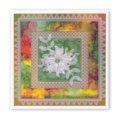Linda's 123 Christmas - H Christmas Rose, Holly & Ivy A4 Square Groovi Plate