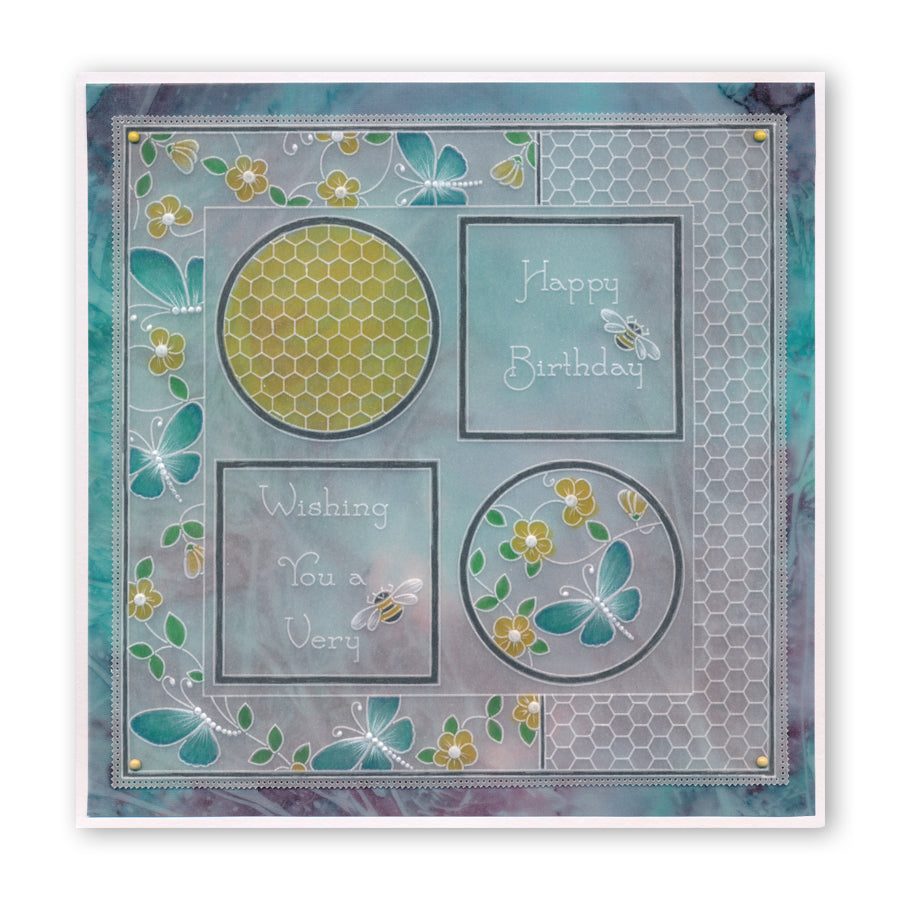 Linda's Bumble Bees A5 Square Groovi Plate