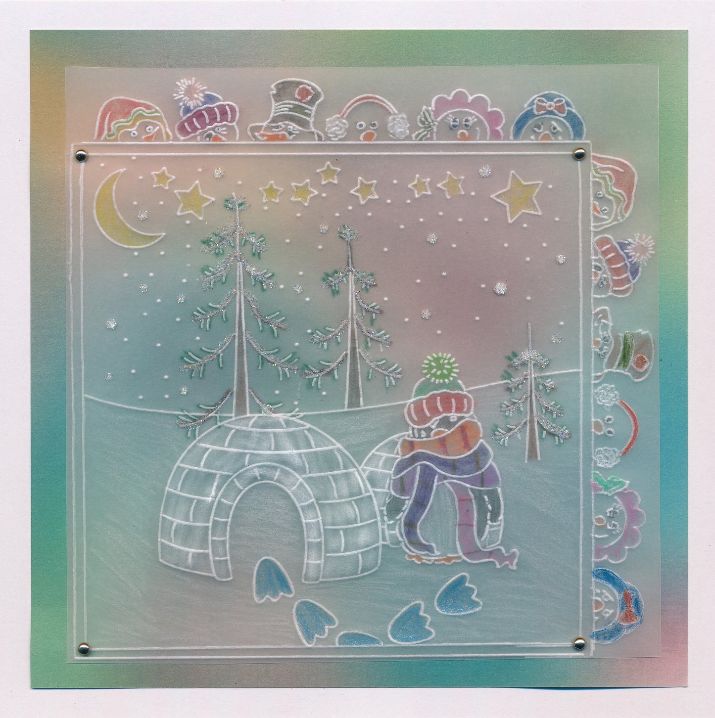 Linda's Snowman, Snowlady & Snowbaby Trio A5 Square Groovi Plate Set